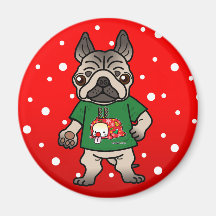 Merry Pug 冷蔵庫マグネット
