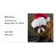 Merry Raccoon Christmas Business Cards