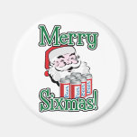 Merry Sixmas! Santa Loves A Six Pack! Refrigerator Magnets