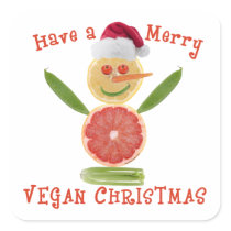 Merry Vegan Christmas Stickers
