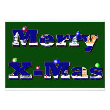 Merry X-Mas grün Einladungen