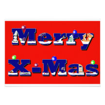 Merry X-Mas rot Individuelle Einladung