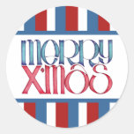 Merry X'mas blue Round Sticker