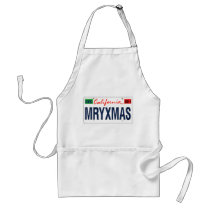 Merry Xmas California License Plate Aprons