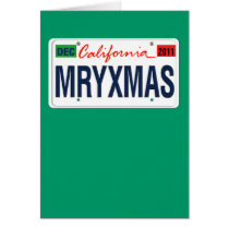 Merry Xmas California License Plate Cards