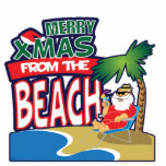 MERRY XMAS FROM THE BEACH 2x3 photo sculpture