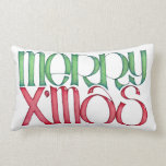 Merry X'mas green Throw Pillow