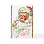 Merry Xmas Vintage Santa Christmas Card