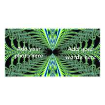 Mesmerizing Peacock Feathers Fractal Photo Card Template