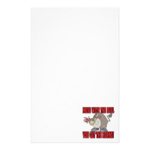 mess with the bull get the horns attitude toon stationery paper