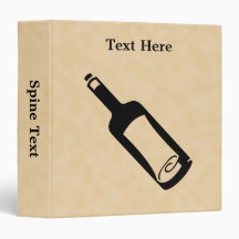 Message in a bottle. 3 ring binders