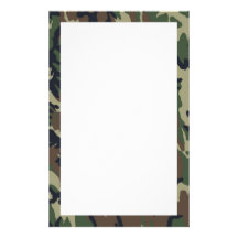 Message on Camo Customized Stationery