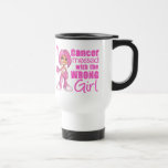 Messed With Wrong Girl Cartoon Breast Cancer Coffee Mugs