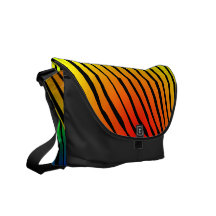 Messenger Bag, Zebra Stripes, Rainbow Blend