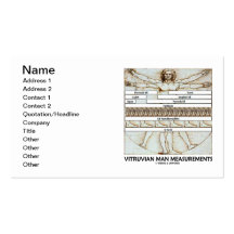 Mesures d'homme de Vitruvian (da Vinci) Cartes De Visite Professionnelles