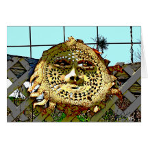 Metal Art Face on Fence near Dale, TX Card
