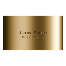 Metal Bronze Swim Instructor Business Card