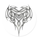 Metal Celtic Heart Knot Round Stickers