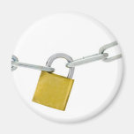 Metal chain and lock fridge magnets