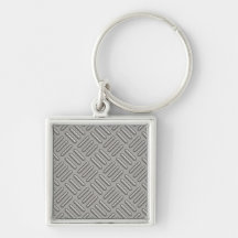 Metal Diamond Plate Patterned Key Chain