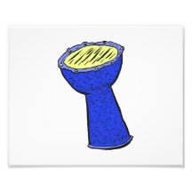 Metal Djembe Hand Drum Blue and yellow Photographic Print