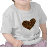 Metal Filigree Gold Red Heart T Shirts