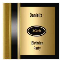 Metal Gold Mens 30th Birthday Bronze Man Personalized Invitation