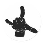 Metal hand at grindcore concert stickers