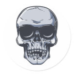 Metal head skull metal skull round stickers