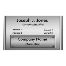 Metal Look Nameplate Business Cards
