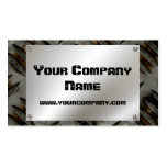 Metal Look Plate With Screws Business Cards