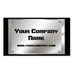 Metal Look Plate With Screws Business Cards