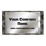 Metal Look Plate With Screws Business Cards