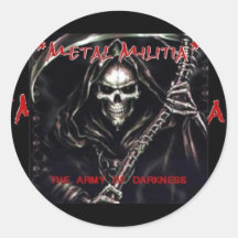 Metal Militia Logo, Metal Militia Round Sticker