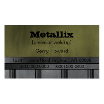 Metal Pipe Underground Business Card, Olive Green