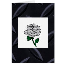 Metal rose blank note card