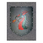 Metal Shield Dragon Postcards