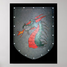 Metal Shield Dragon Poster