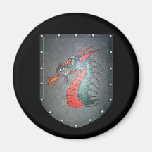 Metal Shield Dragon Refrigerator Magnet