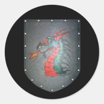 Metal Shield Dragon Stickers