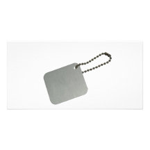 Metal tag with chain photo card