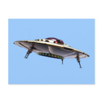 Metalic UFO Postcard