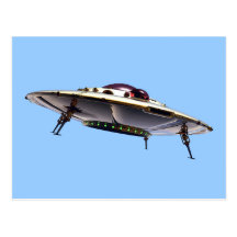 Metalic UFO Postcard