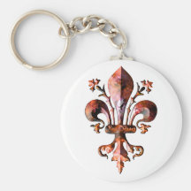 Metallic Antique New Orleans Fleur de lis Keychain