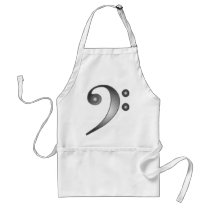 Metallic Bass Clef Aprons