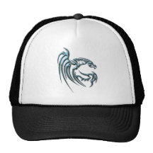 Metallic Blue Dragon with Stripes Hat