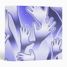 Metallic Blue Helping Hands Vinyl Binder