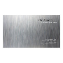 Metallic Brushed Metal Design Vertical Card Business Card