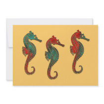 Metallic Christmas Seahorse Trio