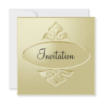 Metallic Creamy Gold Plate Party Event Announcements